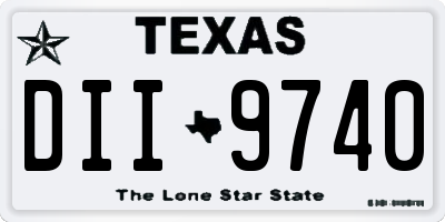 TX license plate DII9740