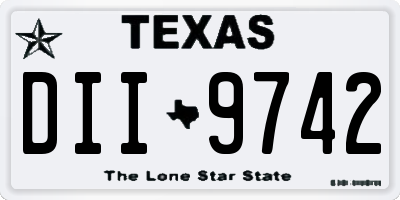 TX license plate DII9742
