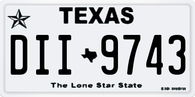 TX license plate DII9743