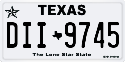 TX license plate DII9745