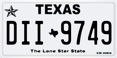 TX license plate DII9749