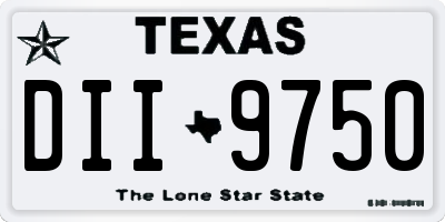 TX license plate DII9750