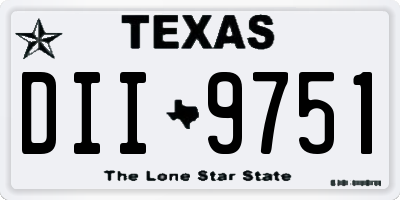 TX license plate DII9751