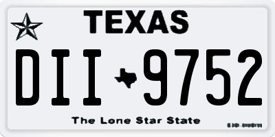TX license plate DII9752