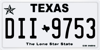 TX license plate DII9753