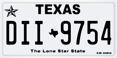 TX license plate DII9754