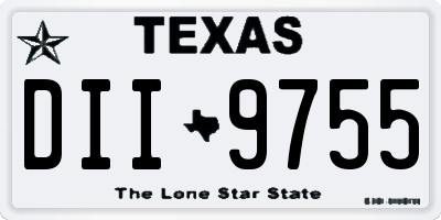TX license plate DII9755