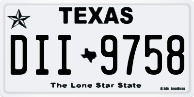 TX license plate DII9758