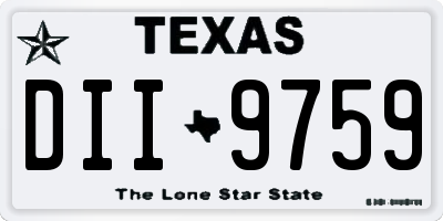 TX license plate DII9759