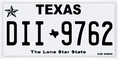 TX license plate DII9762