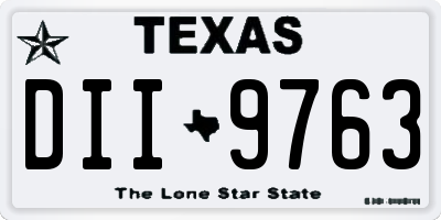 TX license plate DII9763