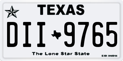 TX license plate DII9765