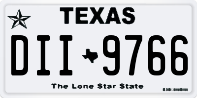 TX license plate DII9766