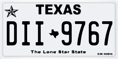 TX license plate DII9767