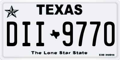 TX license plate DII9770