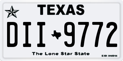 TX license plate DII9772