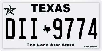 TX license plate DII9774