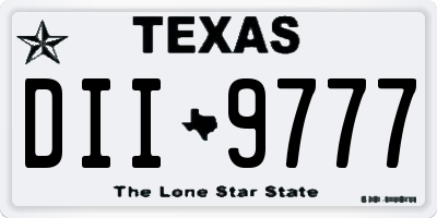 TX license plate DII9777
