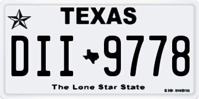 TX license plate DII9778