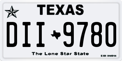 TX license plate DII9780