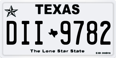 TX license plate DII9782