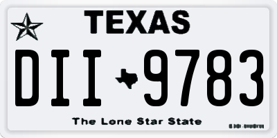 TX license plate DII9783