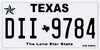 TX license plate DII9784