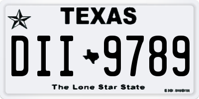 TX license plate DII9789