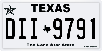TX license plate DII9791