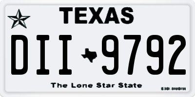 TX license plate DII9792