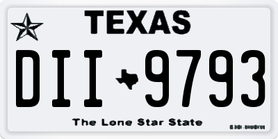 TX license plate DII9793