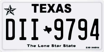 TX license plate DII9794