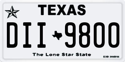 TX license plate DII9800