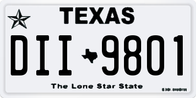 TX license plate DII9801