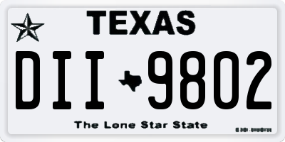 TX license plate DII9802