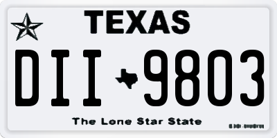 TX license plate DII9803