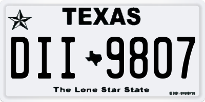 TX license plate DII9807