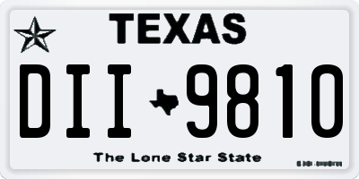 TX license plate DII9810