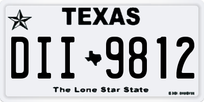 TX license plate DII9812