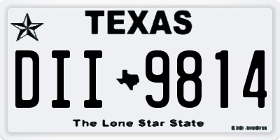 TX license plate DII9814