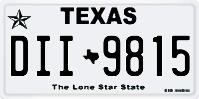 TX license plate DII9815