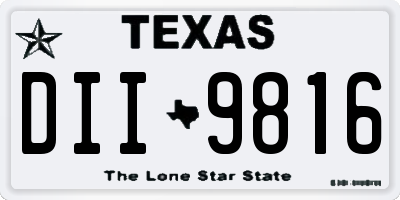 TX license plate DII9816