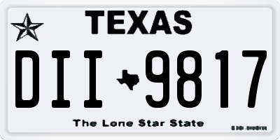 TX license plate DII9817