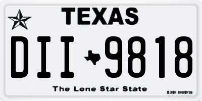 TX license plate DII9818