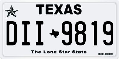 TX license plate DII9819