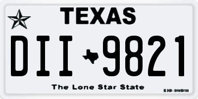 TX license plate DII9821