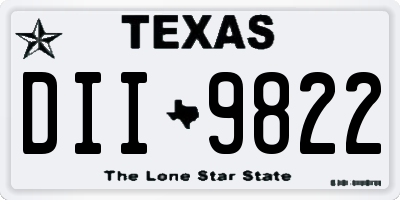 TX license plate DII9822