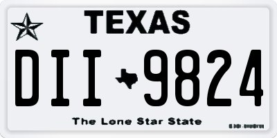 TX license plate DII9824