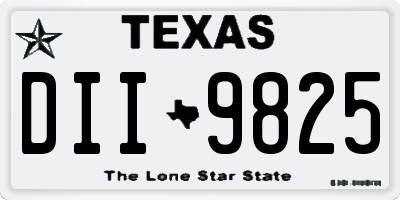 TX license plate DII9825