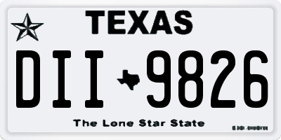 TX license plate DII9826